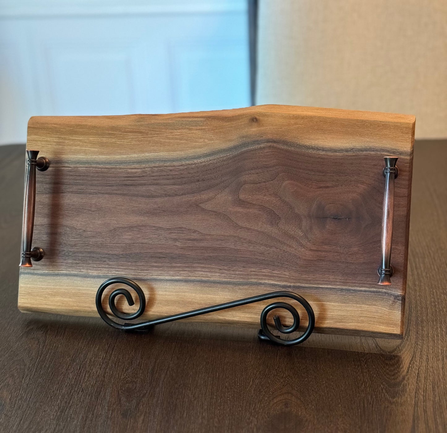 Black Walnut & Brass Serving Tray