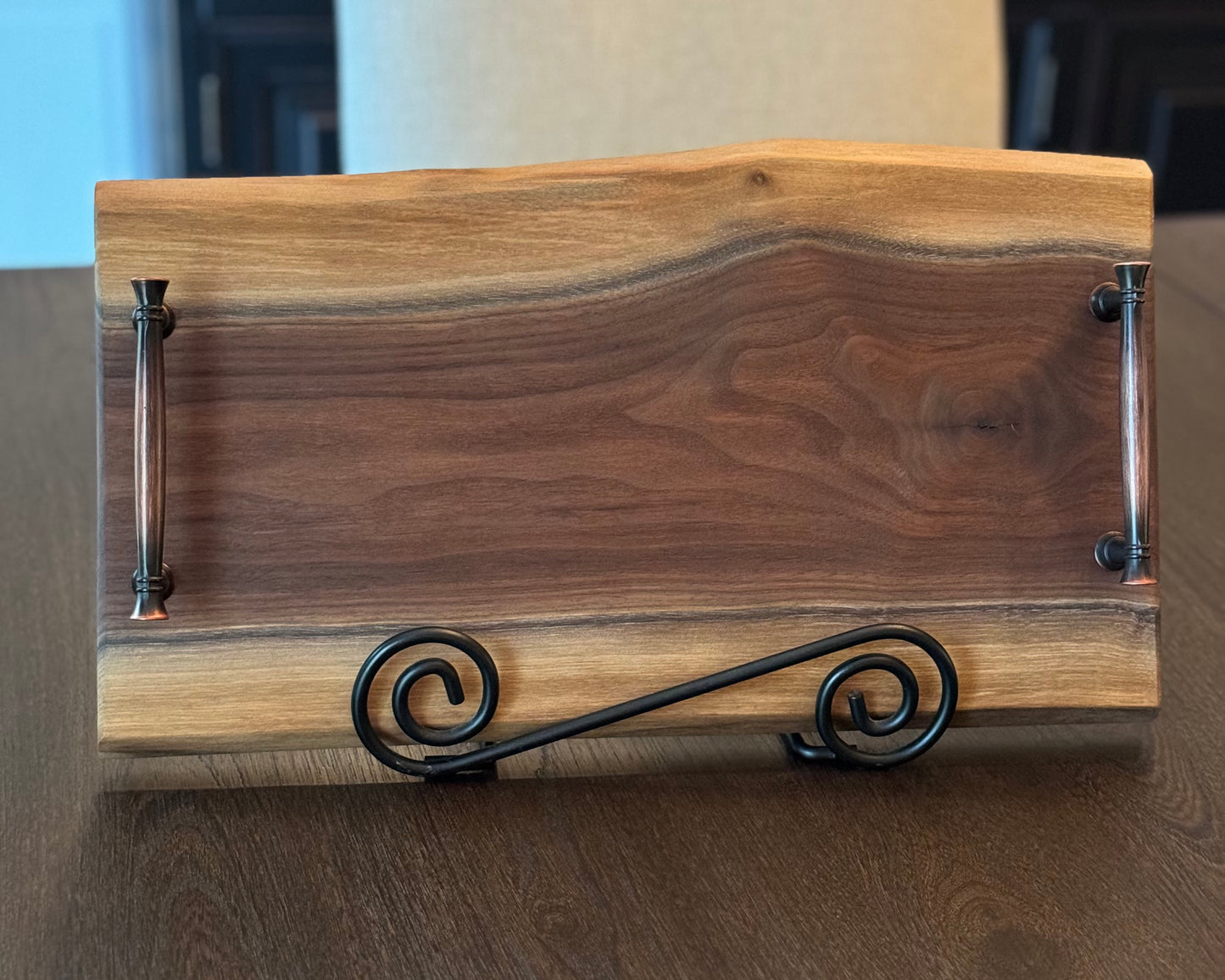 Black Walnut & Brass Serving Tray