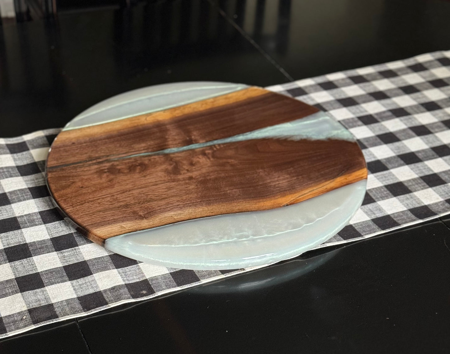 Black Walnut/ Epoxy Lazy Susan