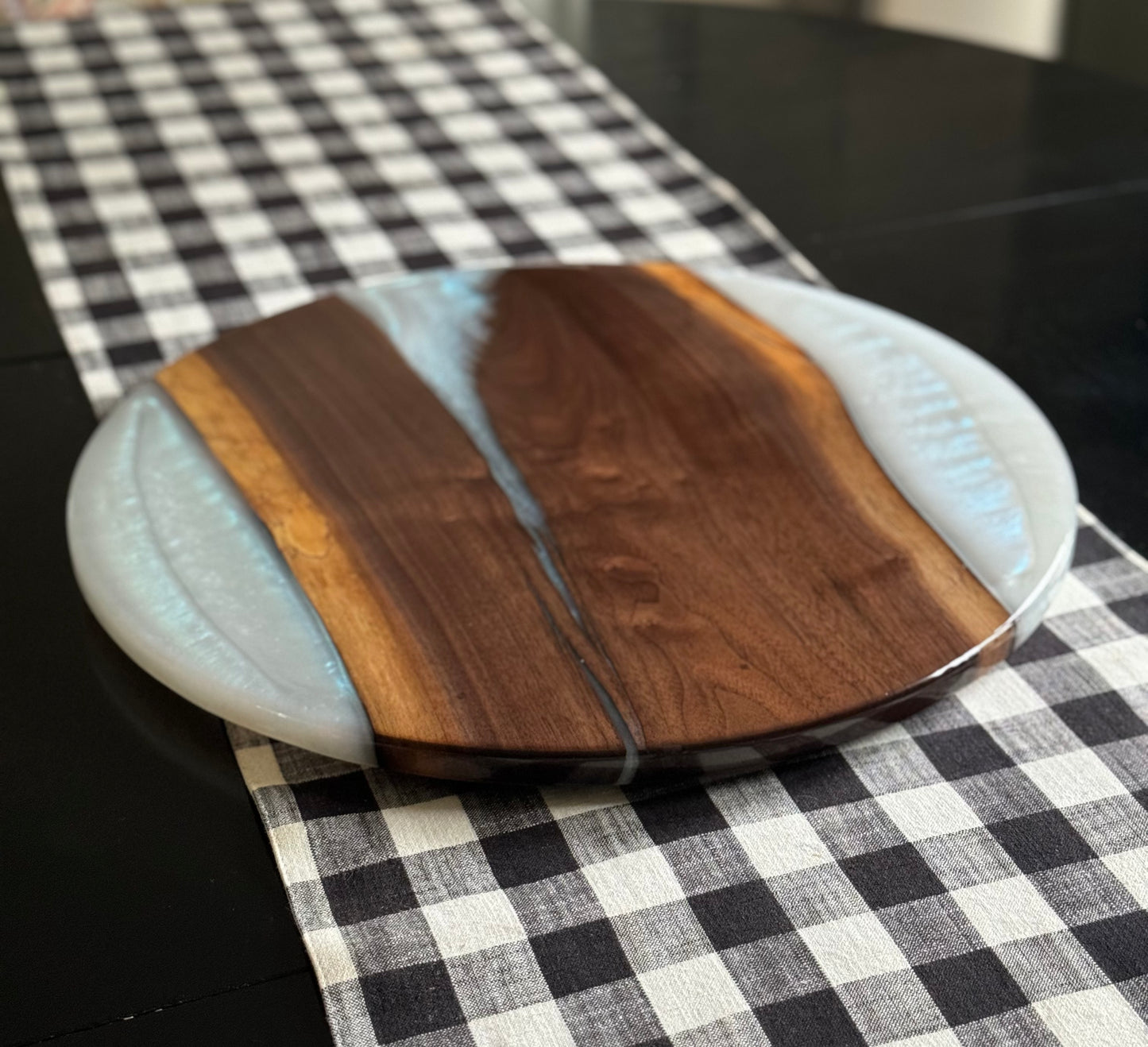 Black Walnut/ Epoxy Lazy Susan