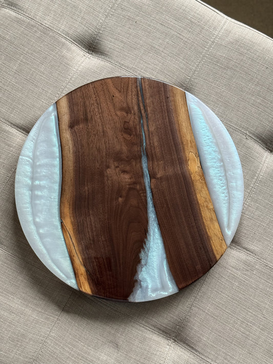 Black Walnut/ Epoxy Lazy Susan