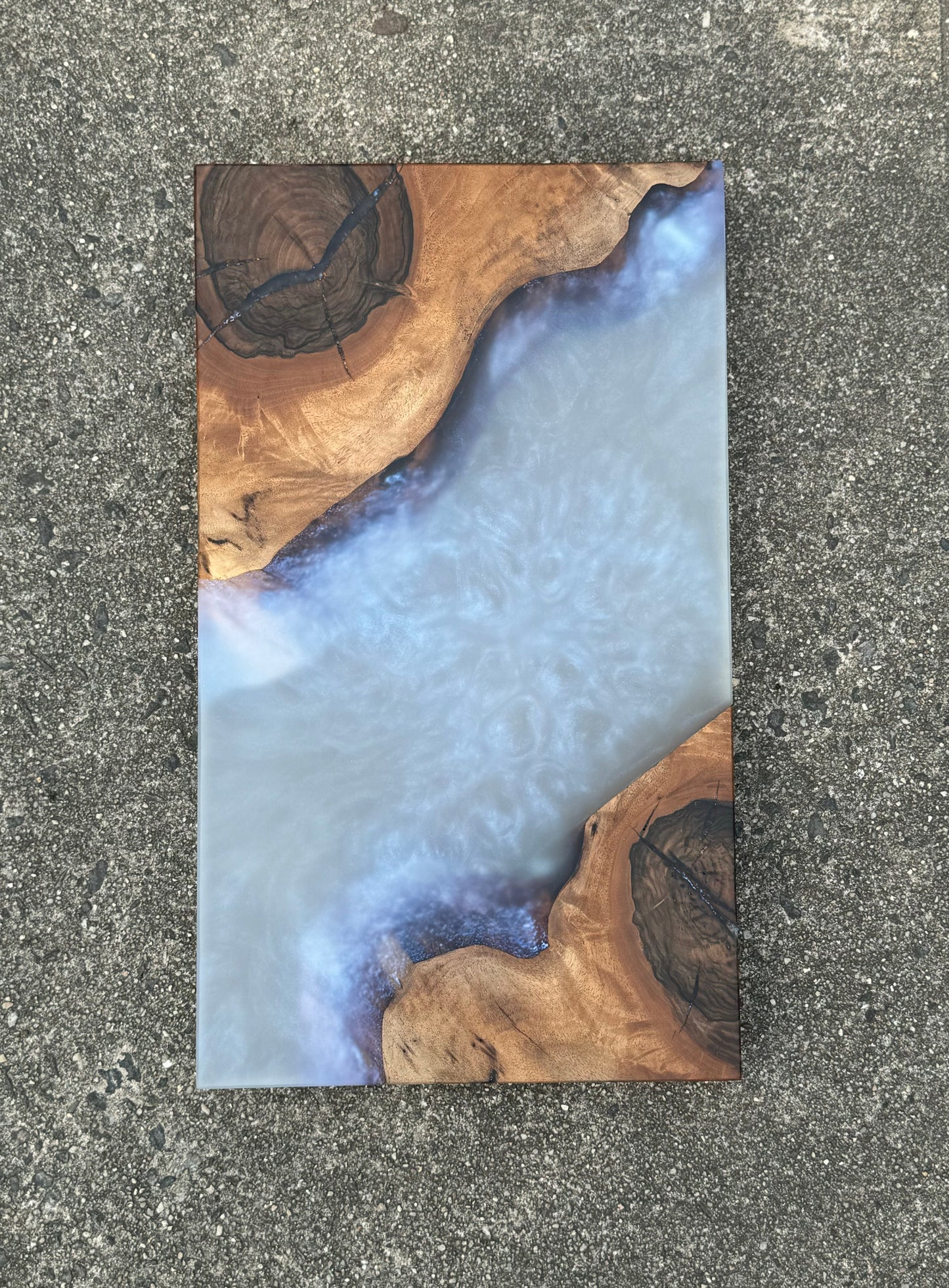 English Walnut & Epoxy Serving Tray