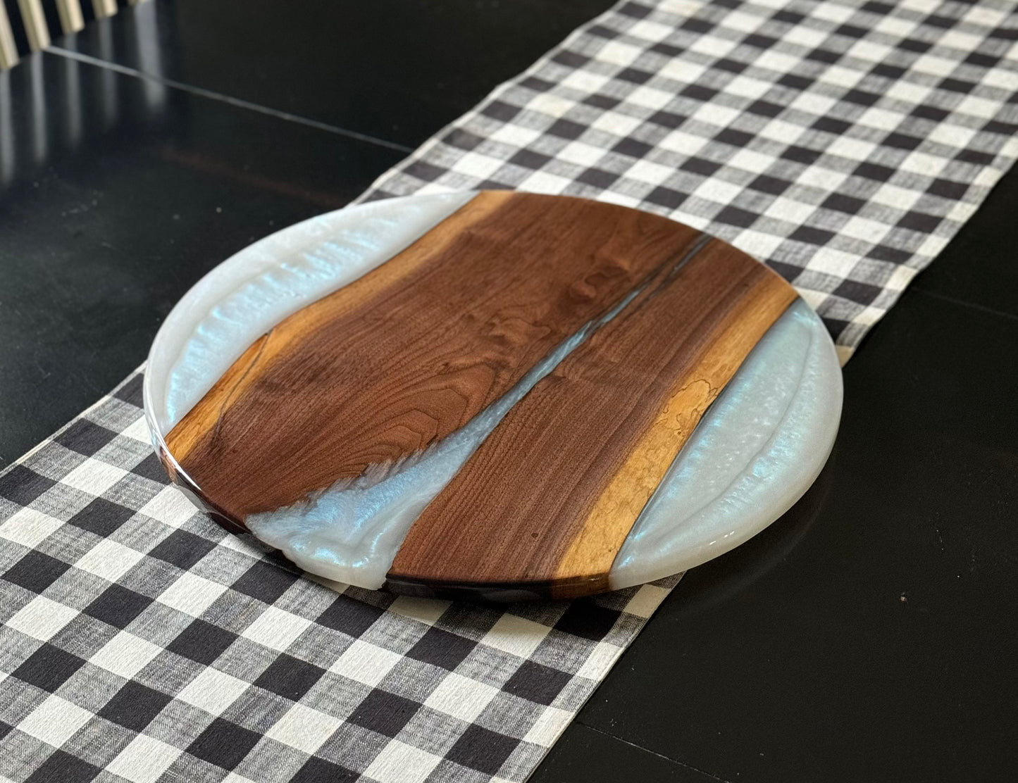 Black Walnut/ Epoxy Lazy Susan