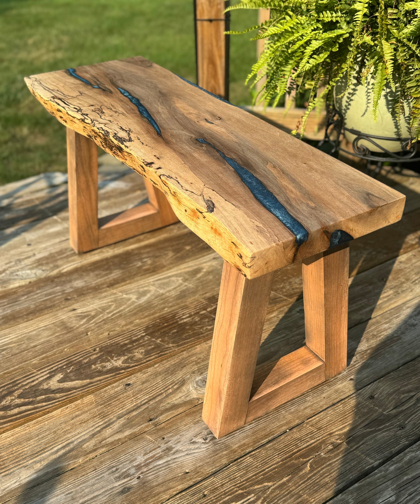 English Walnut Slab Bench