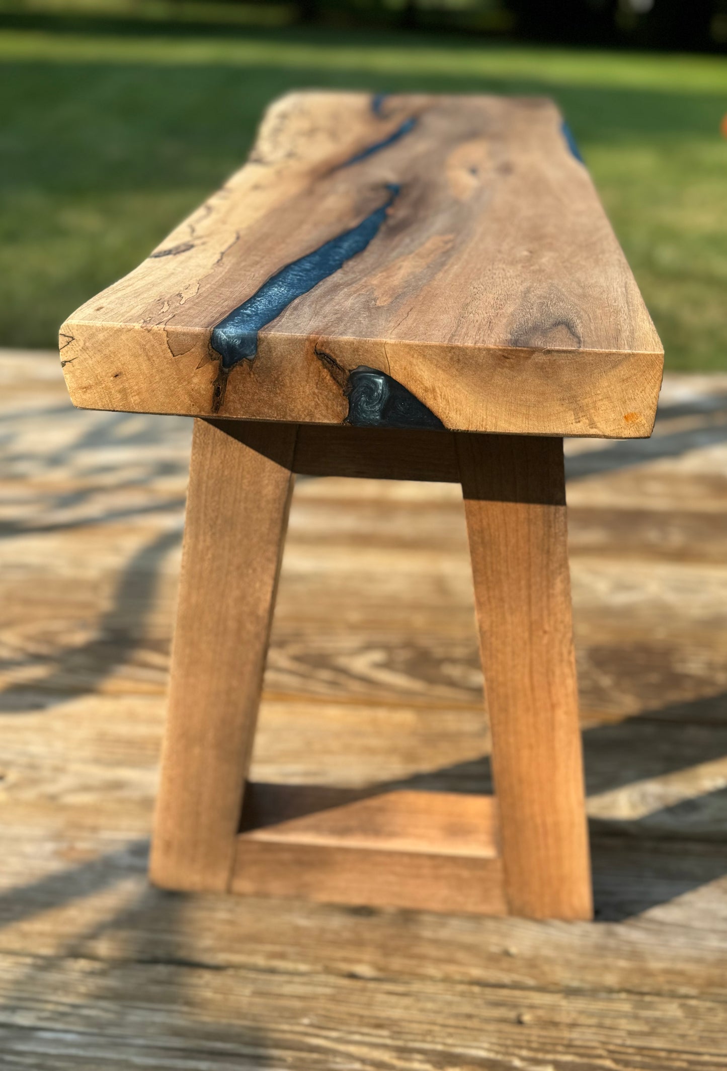 English Walnut Slab Bench