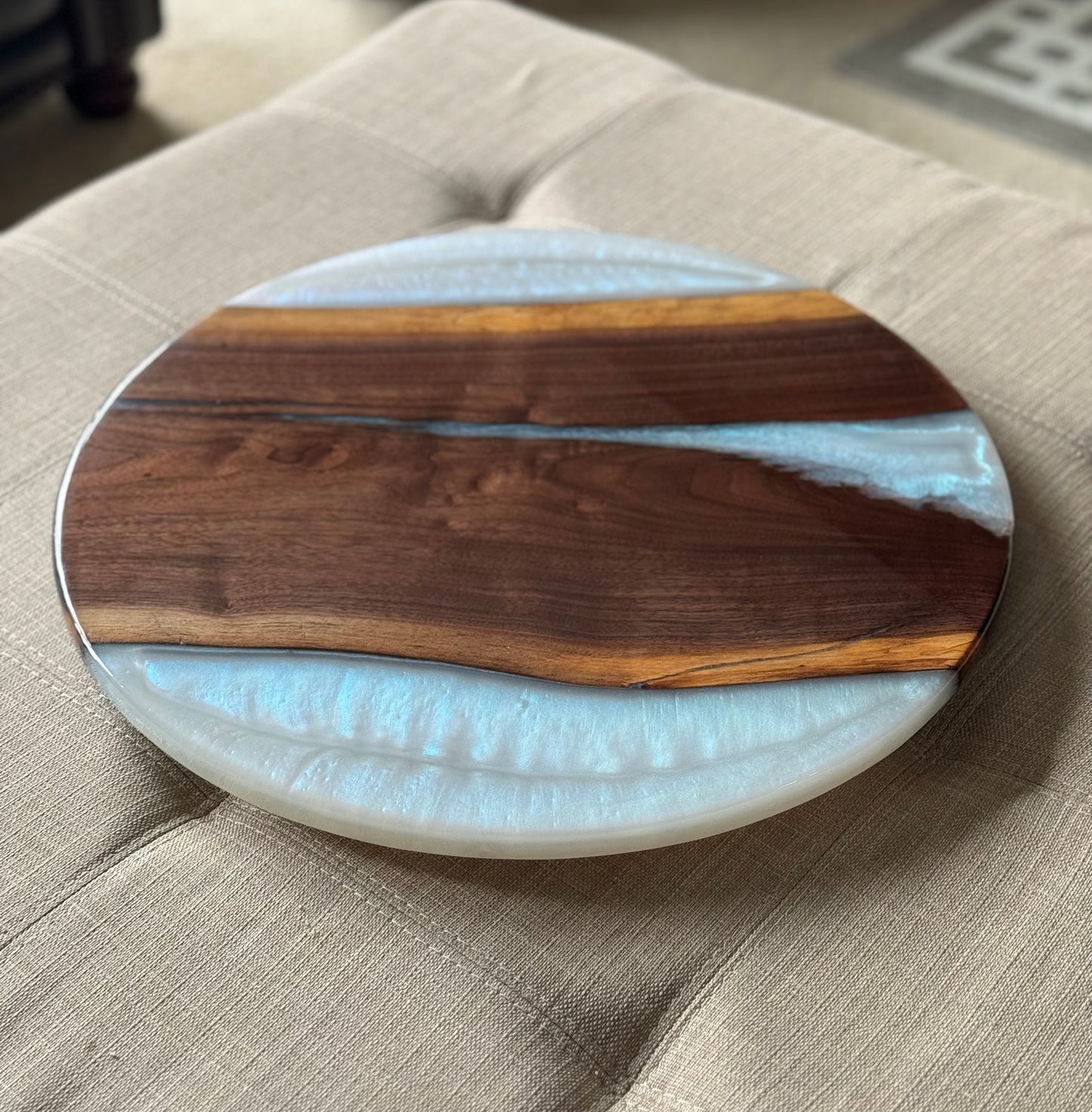 Black Walnut/ Epoxy Lazy Susan