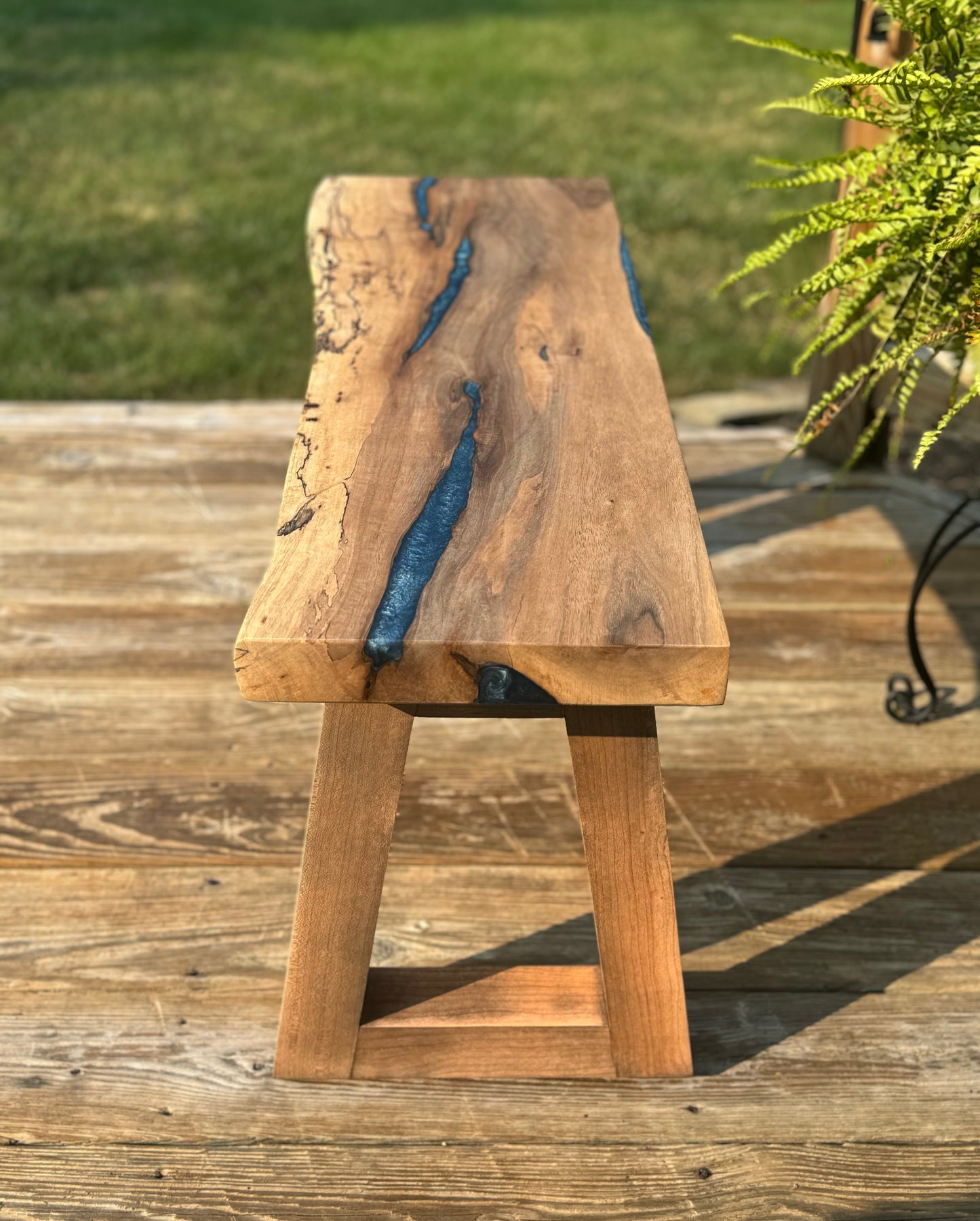 English Walnut Slab Bench